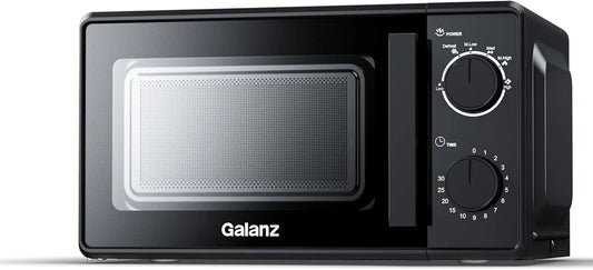 Galanz Microondas Touring 700, 20 L, 700 W, instalação gratuita, descongelamento, microondas, preto, 2 botões rotativos, 6 níveis de potência, incluindo uma função