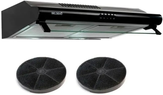 exaustor m3/h, 60 cm, 240 m3/h, capa de cozinha, preto, tampa de exaustor BELDEKO 60 cm Preto 240 m3/h + 2 Filtros - Marca francesa