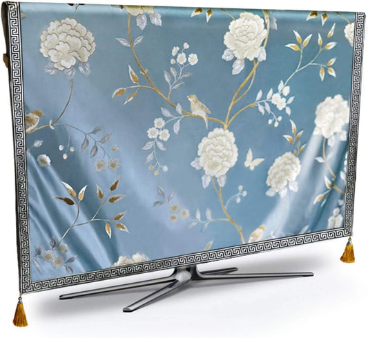 Générique Smart TV, 32 polegadas, TV, azul, Genéricos Exté TV Proteção CoverRieu TV Pó Cover flor high-end Weatherproof e, Azul