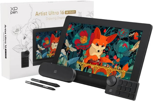 xP-Pen Modelo Multi-touch16, xPPen Artista Ultra 16 Tablet Gráficos OLED Ecrã Tátil 4K, Gráfico Tablet Desenho Profissional Multi-touch16 Ecrã