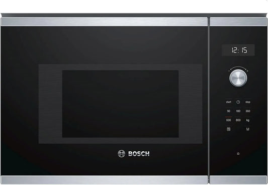 Bosch Serie 6 Bfl524m0 Microondas, 20 L, 800 W, aço inoxidável, microondas, preto, Bosch Serie 6 Bfl524m0 Eingebaut Solo-Mikrowelle 20l 800w