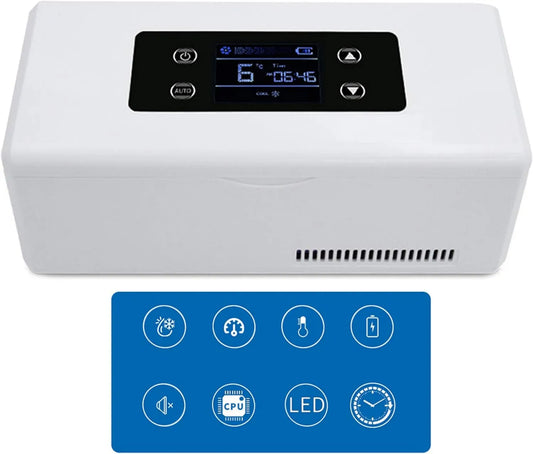 Generic Portátil frigorífico médico, 2 a 8 °C, transporte de insulina e medicamentos, frigorífico portátil de insulina com ecrã LED, frigorífico