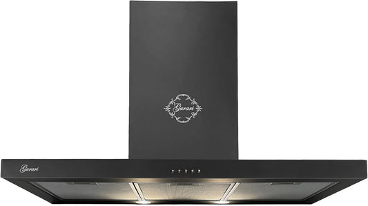 Gurari exaustor, 90 cm, 1000 m3/h, capa de cozinha, instalação de parede, preto