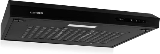 KLARSTEIN UW60BL exaustor, 60 cm, 210 m3/h, classe energética D, capa de cozinha, evacuação e reciclagem, instalação de parede, preto