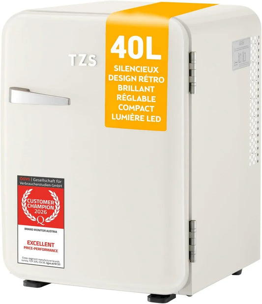 TZS First Austria Frigorífico, 40 L, silencioso, camping, TZS Primeiro Áustria, escritório, quarto & hotel - Creme