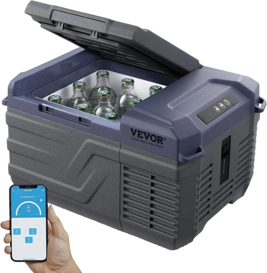 VEVOR Frigorífico, 9 L, -20 a 20 °C, 24 V, móvel, camping, 2 zonas de temperatura, Single Zone Ice, Mini Carro 12 Frigorífico, para Camião