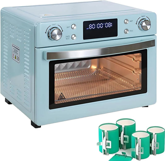 AiODiO Forno eléctrico, 30 L, 1400 W, aquecimento de 360° com ecrã digital, impressão em massa em espaços vazios 30L, forno de sublimação com