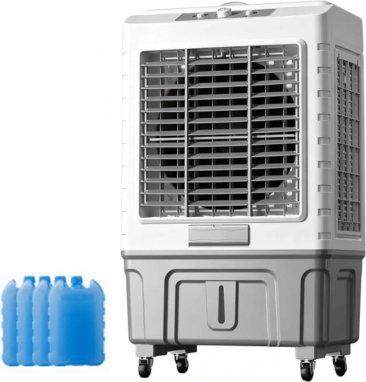 YLLSMGS Ar condicionado, 55 L, 150 W, industrial, 3 velocidades, oscilação, grande tanque, profissional, 3 Lateral de água Cortina