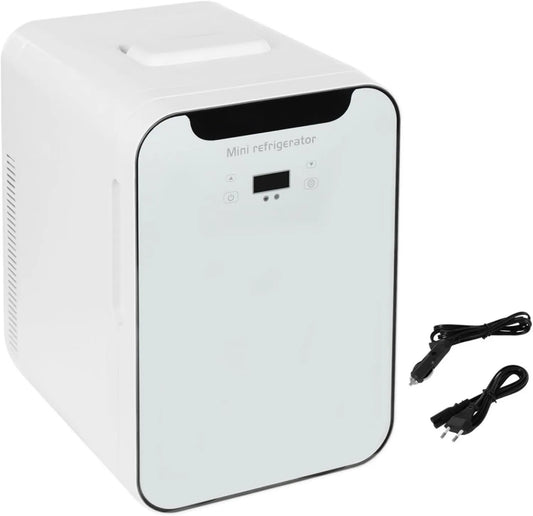 DAOHHFO Frigorífico, 20 L, 2 zonas de temperatura, pequeno frigorífico, minibar, arrefecimento rápido no frigorífico