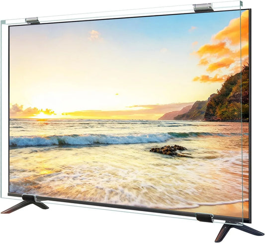 Qoosea Monitor, 43 polegadas, ecrã de PC, HD ecrãs transparentes TV acrílica, reduz protetor de ecrã de listras para TV de suporte único