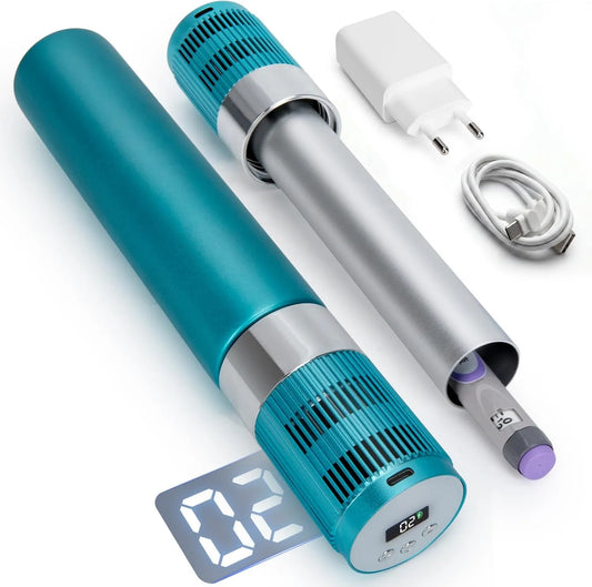 YOUSHARES Portátil frigorífico médico, 2 a 8 °C, 3 velocidades, USB, transporte de insulina e medicamentos, azul, refrigeração ativa 2-8 °C, 1 caneta