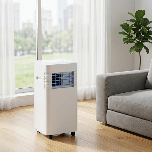 Generic Ar condicionado 24 horas, portátil, temporizador, 2 velocidades, baixo consumo de energia com kit de instalação, ecrã digital para casa ou casa