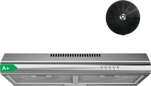 FIREGAS Vacuum exaustor, 60 cm, 250 m3/h, classe energética A, cozinha exaustor, evacuação e reciclagem, encastrado, instalação de parede, silencioso