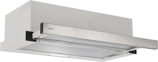 CANDY CBT6130/3x m3/h exaustor, 60 cm, 125 W, 264 m3/h, 60 dB, classe energética B, capa de cozinha, iluminação LED, aço inoxidável