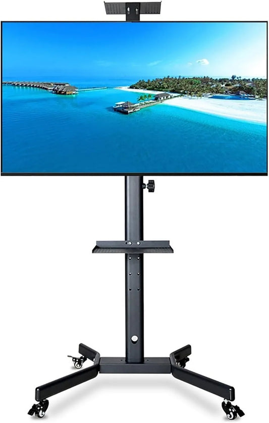 GJZQDKx suporte de TV de 52 polegadas, 400 x 400 mm, portátil, rodas móveis, ecrã LCD, carga máxima 35 kg, com rodízios para ecrãs LCD LED 32 a 52