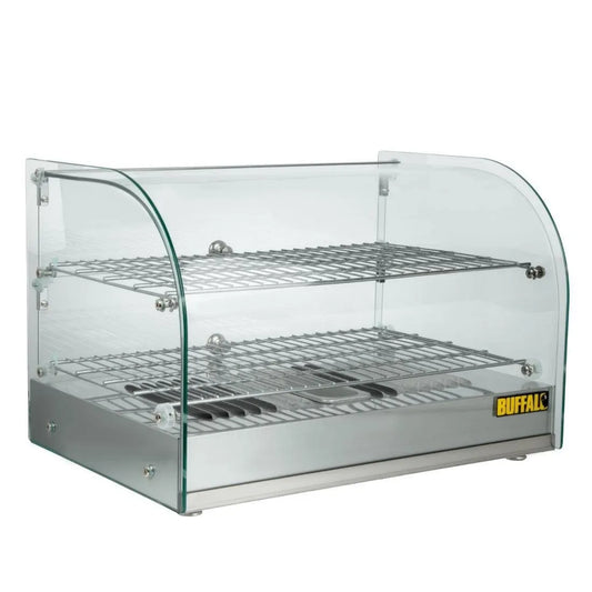 modelo CK916, fachada de vidro CK916, Buffalo Chauffante Chauffante Vitrine 554mm - Shelves incluídos, temperatura ajustável